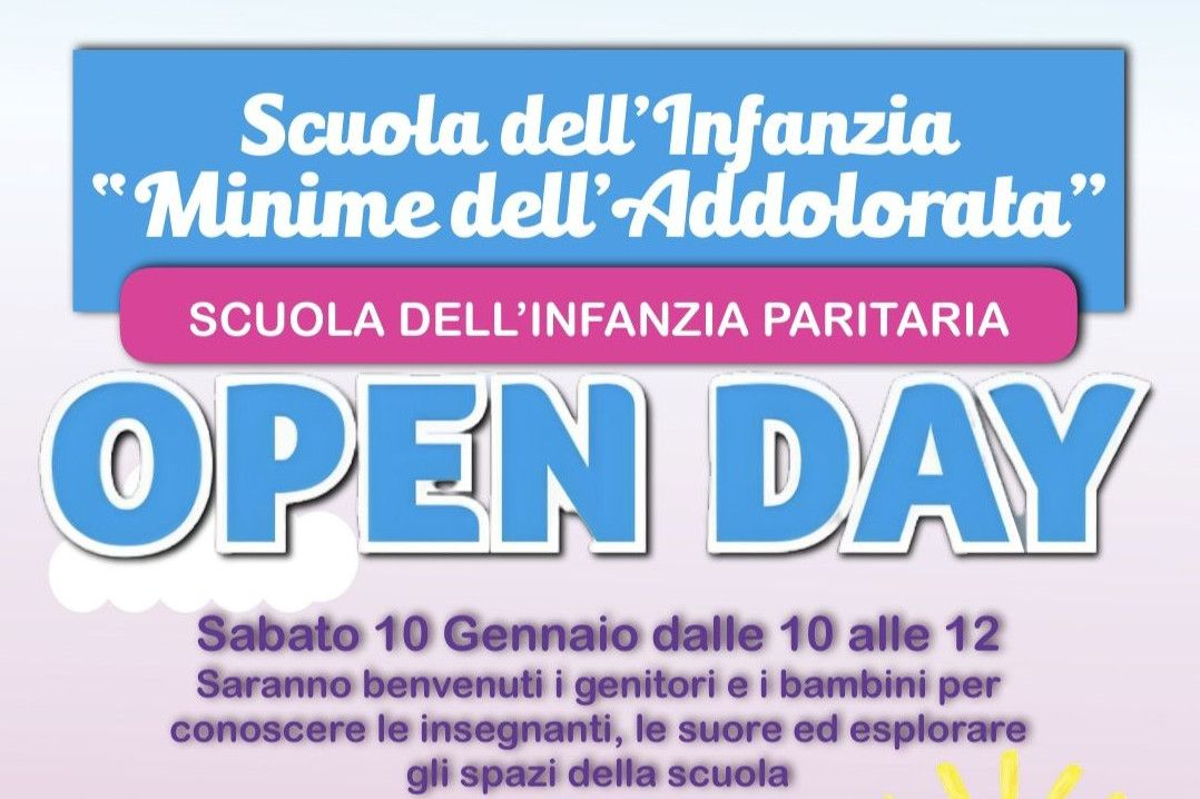 Open Day 2026 Scuola dell'Infanzia Minime dell'Addolorata